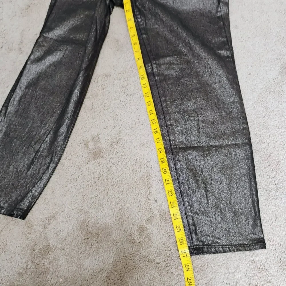 Old Navy Metallic Jeans Black Denim Metallic finish size 4 - Picture 7 of 8